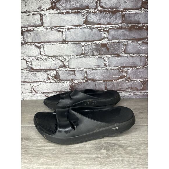 OOFOS OOAHH Black Recovery Rubber Comfort Slides Sandals Men Sz 44EU/11M US main image 4